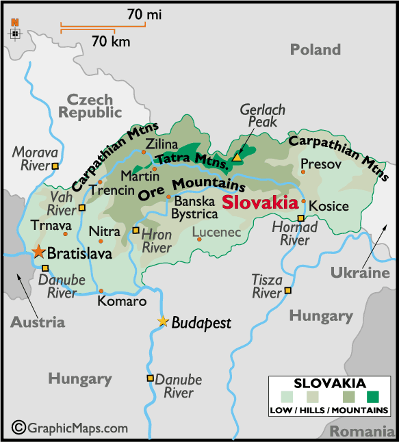 Карта Словакии — BeTravel.ru